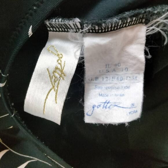 Vintage Gottex Women's Sz 10 Tulip Black and White One Piece Swimsuit - Picture 6 of 8